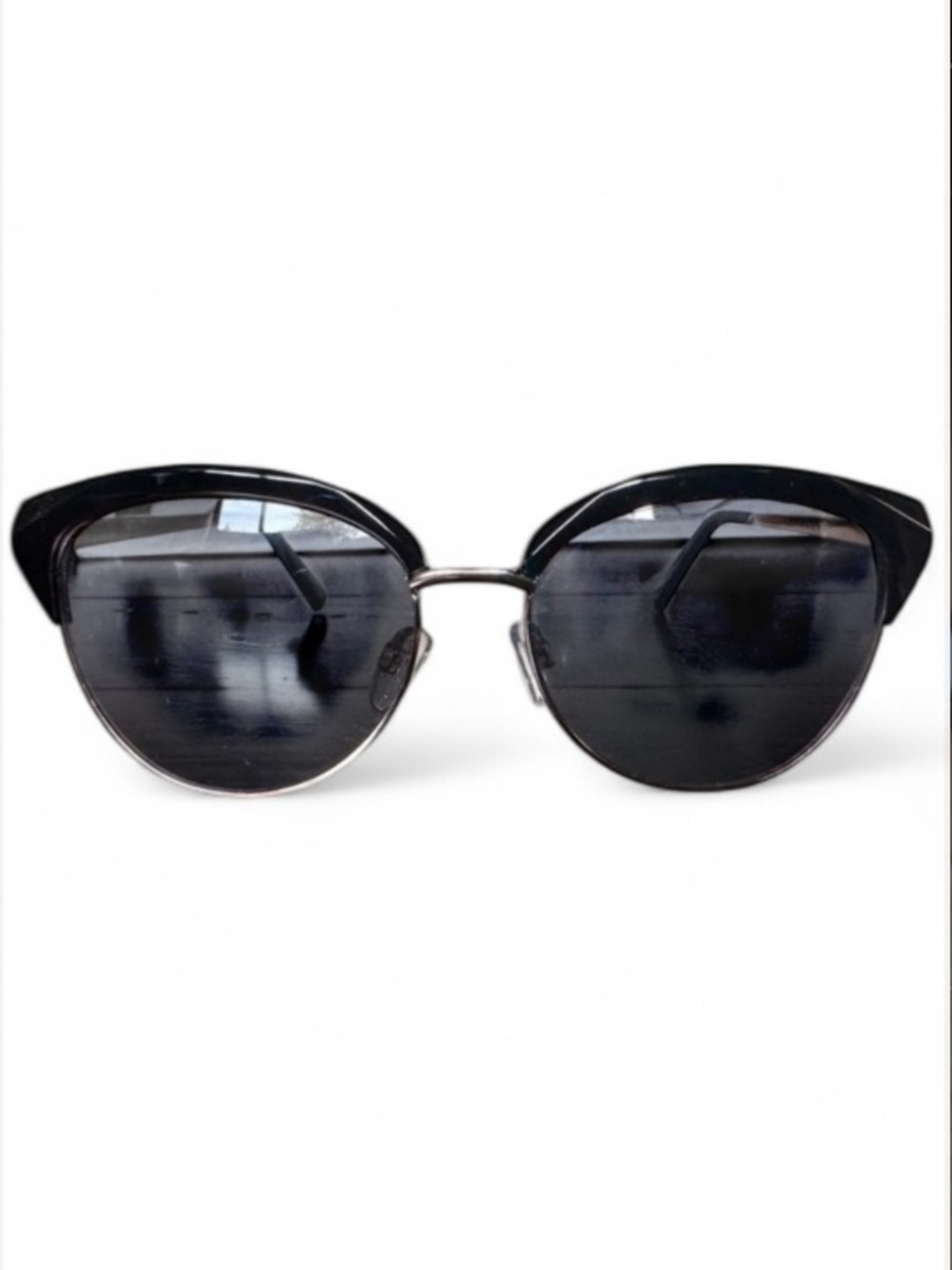 RACHEL Rachel Roy Black and Gold Browline Cat Eye Tinted Sunglasses